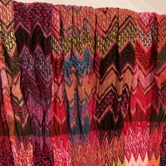 Scarf zigzag chevron 100% rayon boho multi color - Picture 14 of 16
